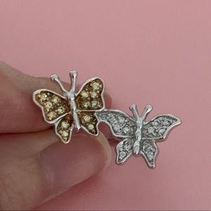 Sterling Double Butterfly Ring Approx Size 8